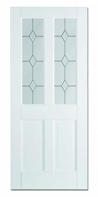 LPD Canterbury 2P/2L Solid White Primed Glazed Internal Door 